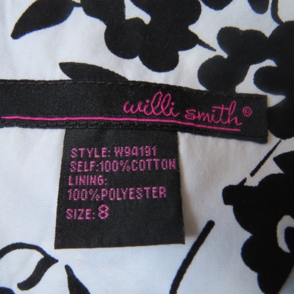 Willi Smith Black and White Floral Dress - Picture 6 of 6